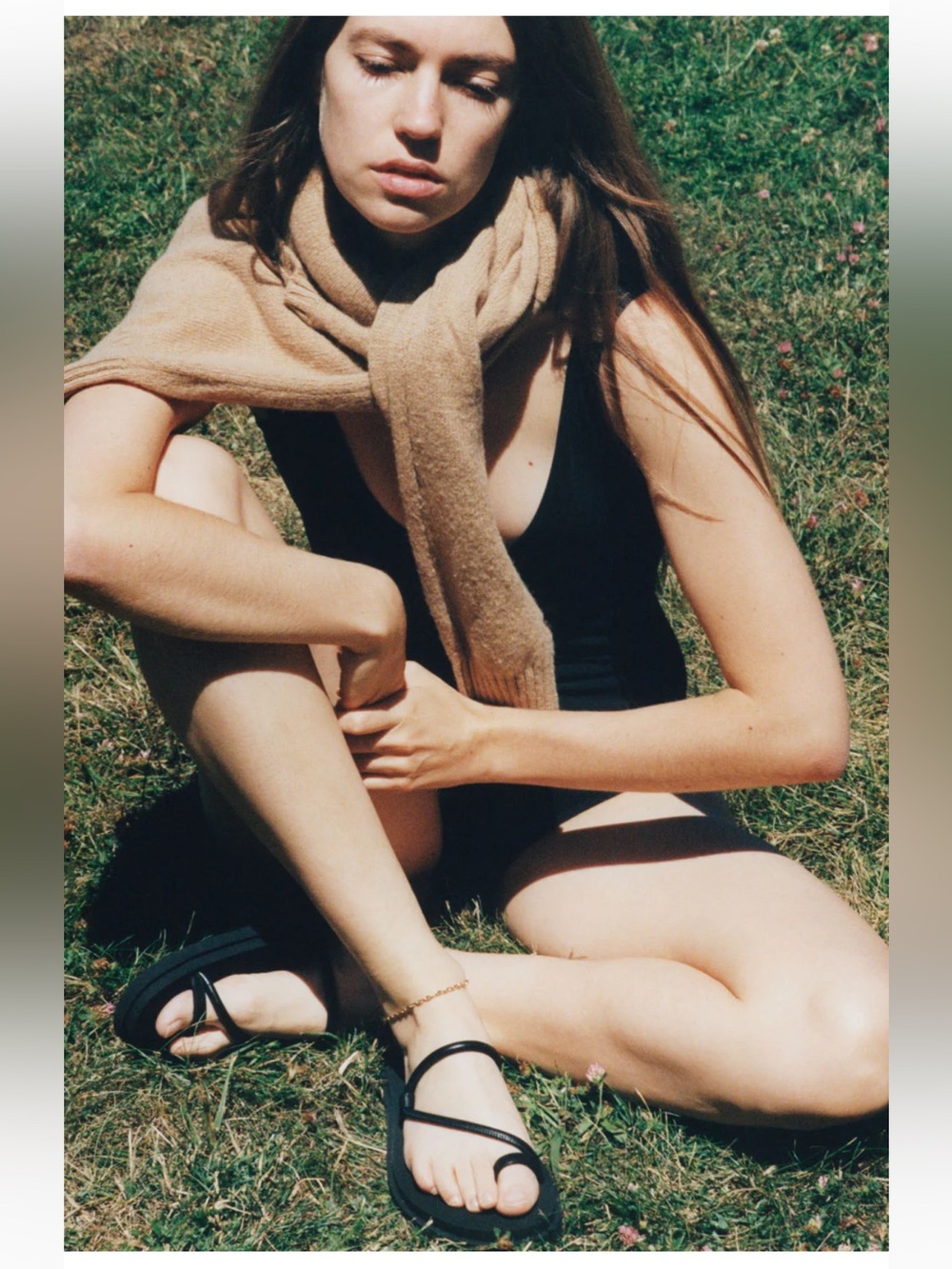 EMME PARSONS BARI POOL SLIDE IN BLACK NAPPA